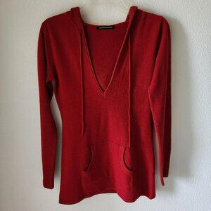 Vintage Red Hoodie Sweater Sz M Trending Cherry Red Classic Minimalist Casual